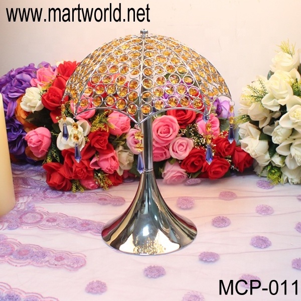 Wholesale crystal&metal wedding centerpiece wedding decoration,umbrella shape centerpiece for party home&hotel (MCP-011)