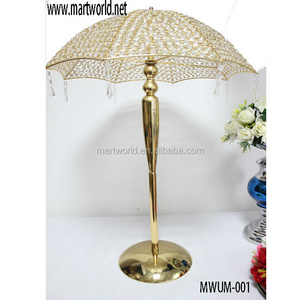 Hot Latest gold crystal umbrella centerpiece for wedding events&party Crystal centerpiece wedding decoration(MWUM-001)