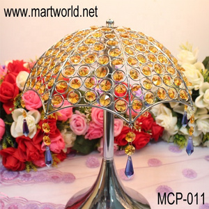 Wholesale crystal&metal wedding centerpiece wedding decoration,umbrella shape centerpiece for party home&hotel (MCP-011)