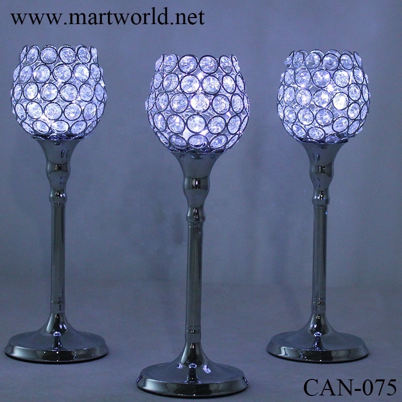 wholesale  candle holder  crystal tealight candlestick candle holder table centerpiece for wedding decoration (CAN-075)