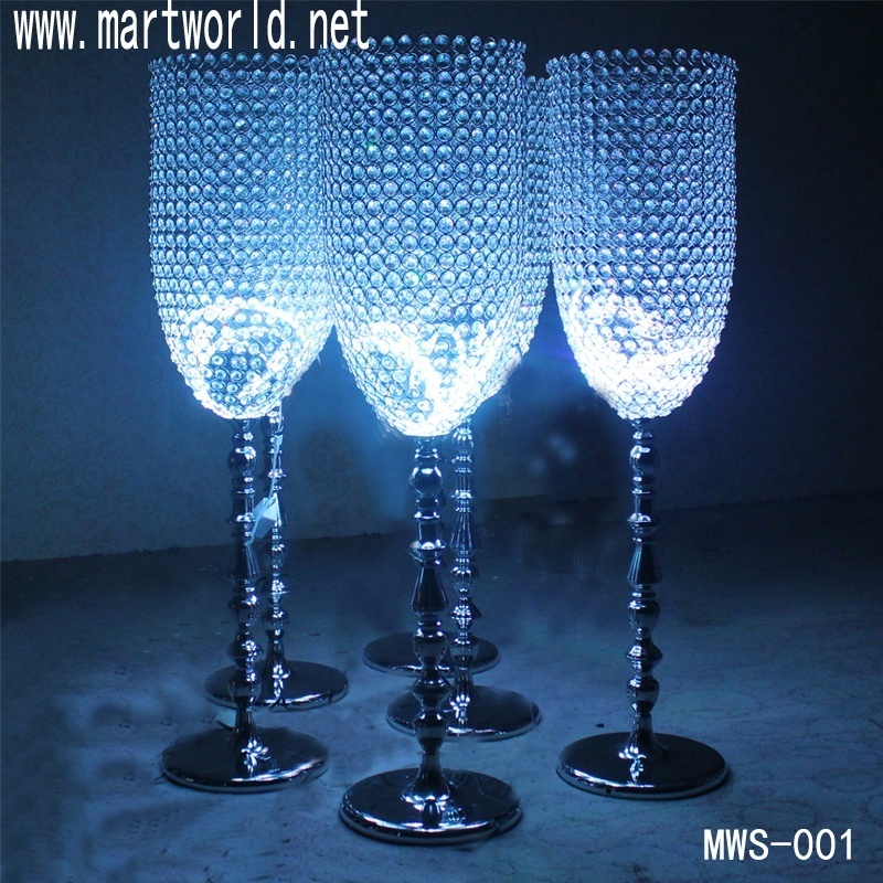 wholesale  LED Crystal candelabra centerpieces candelabra walk way stand for wedding decoration (MWS-001)