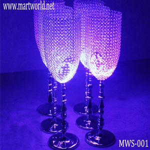 wholesale  LED Crystal candelabra centerpieces candelabra walk way stand for wedding decoration (MWS-001)