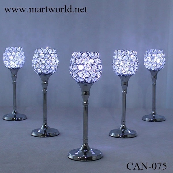 wholesale  candle holder  crystal tealight candlestick candle holder table centerpiece for wedding decoration (CAN-075)