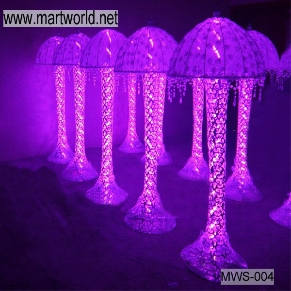 Hot Umbrella shape LED crystal pillar for wedding decoration with wedding centerpiece for wedding column walkway stand  MWS-004