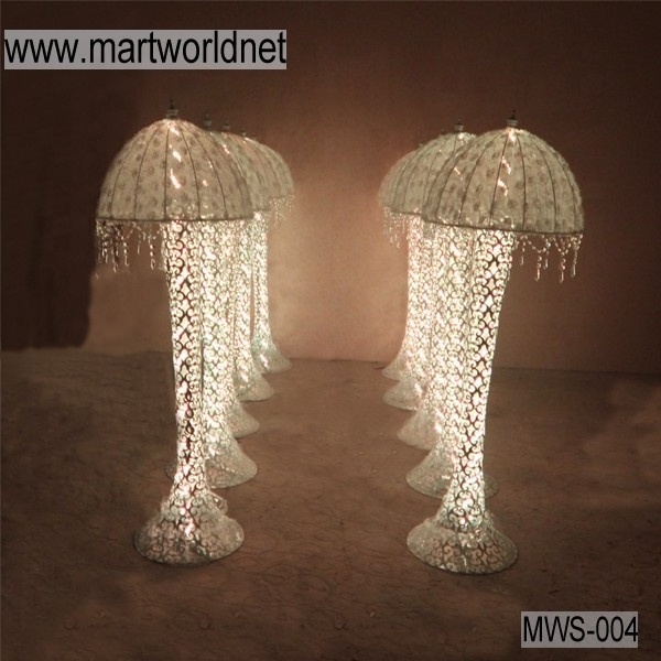 Hot Umbrella shape LED crystal pillar for wedding decoration with wedding centerpiece for wedding column walkway stand  MWS-004