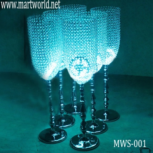 wholesale  LED Crystal candelabra centerpieces candelabra walk way stand for wedding decoration (MWS-001)