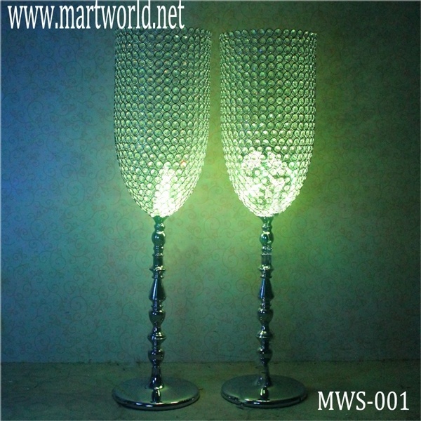 wholesale  LED Crystal candelabra centerpieces candelabra walk way stand for wedding decoration (MWS-001)