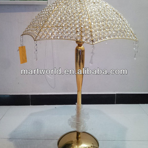 Hot wholesale gold crystal umbrella wedding table centerpiece for wedding decoration,table centerpieces(MWUM-001)