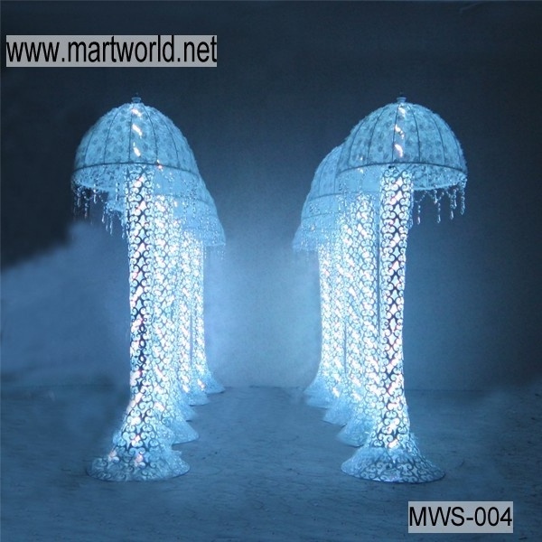 Hot Umbrella shape LED crystal pillar for wedding decoration with wedding centerpiece for wedding column walkway stand  MWS-004