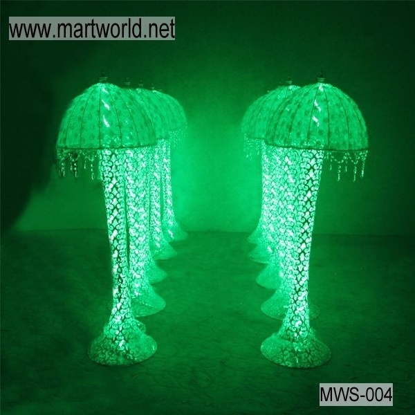 Hot Umbrella shape LED crystal pillar for wedding decoration with wedding centerpiece for wedding column walkway stand  MWS-004