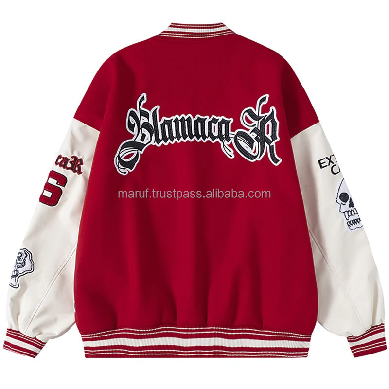 Wholesale Clothing Discounted Prices Customized Men Women Outdoor 100% Wool Varsity Jacket