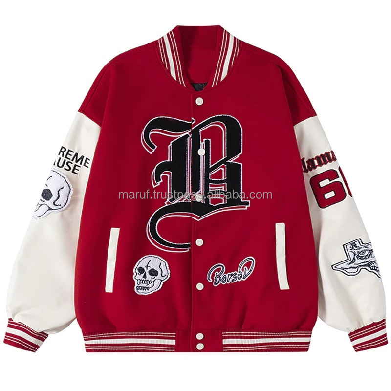 Wholesale Clothing Discounted Prices Customized Men Women Outdoor 100% Wool Varsity Jacket