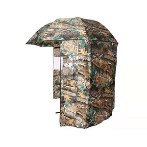 Green Camo Umbrella Brolly With Zip on Sides Coarse Carp Fishing Shelter with camouflage color