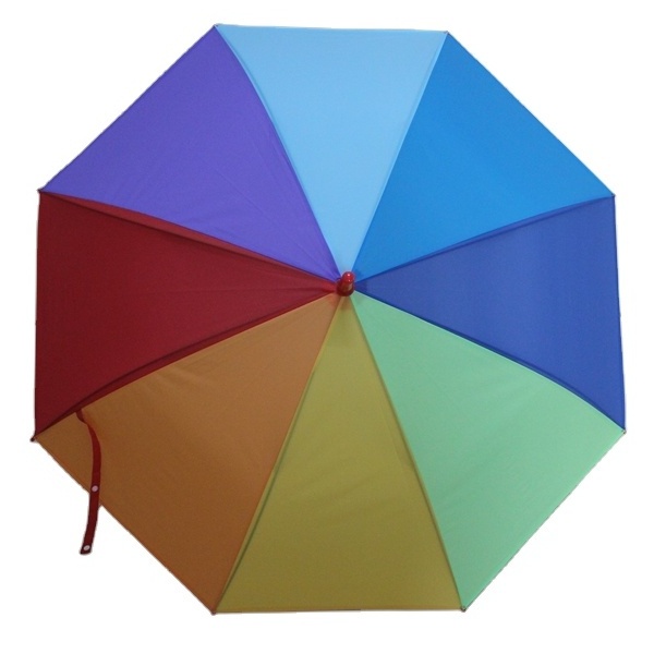 Cheap Wholesale PEVA Rainbow Umbrella Auto Open  Straight Umbrella