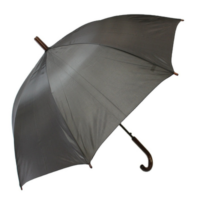 Custom Logo Printing Straight Umbrella With Wooden Handle  23inch Auto Open  Umbrella For The Rain Waterproof