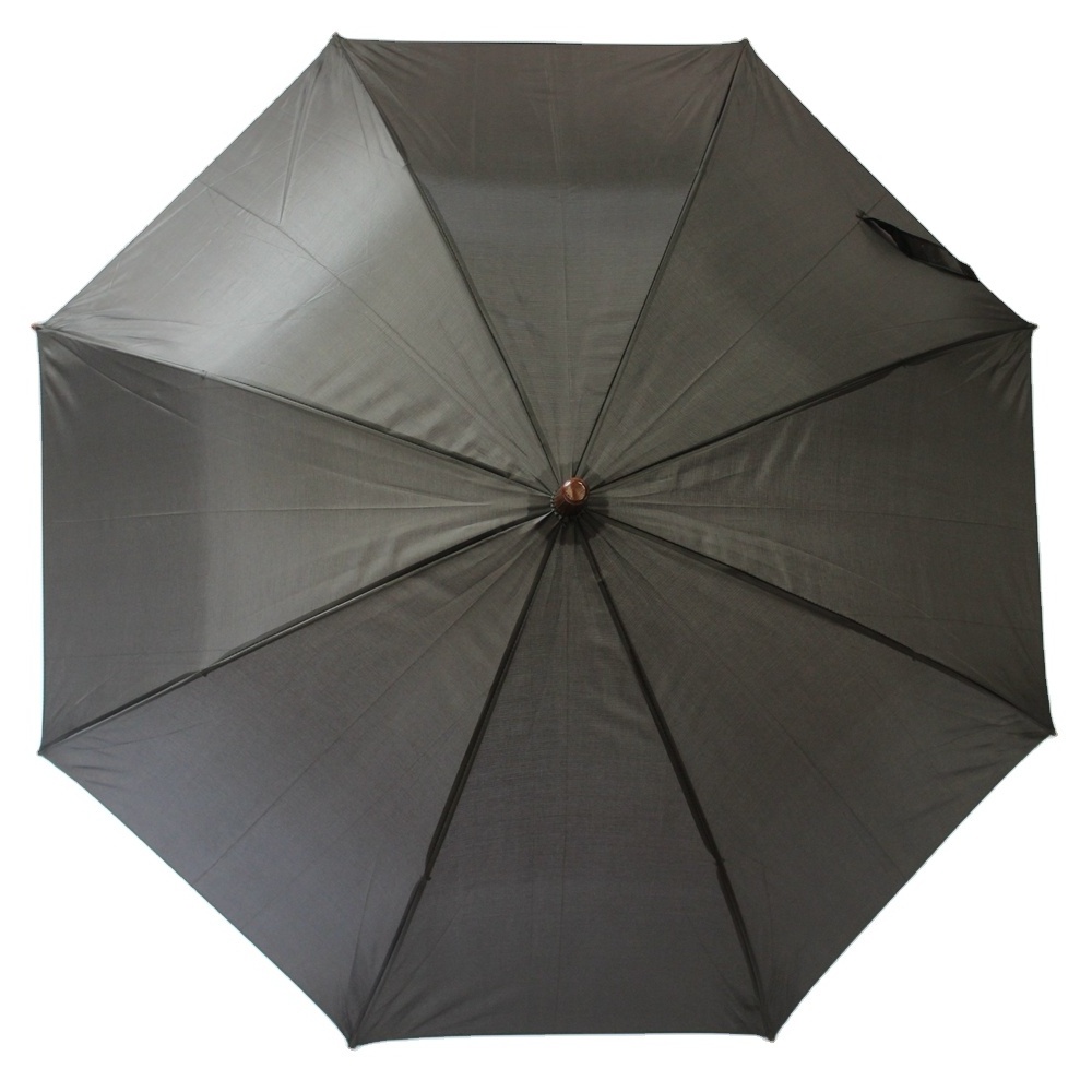 Custom Logo Printing Straight Umbrella With Wooden Handle  23inch Auto Open  Umbrella For The Rain Waterproof