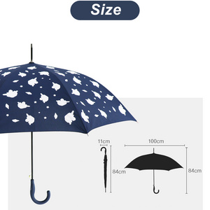 Interesting Unicorn pattern color changing magic umbrella stick straight umbrella