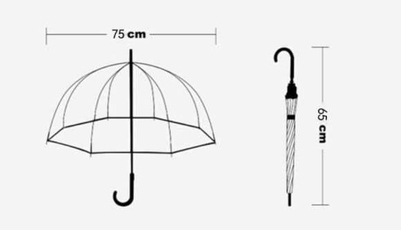 8K Unicorn Transparent POE Children's Straight Bone Umbrella