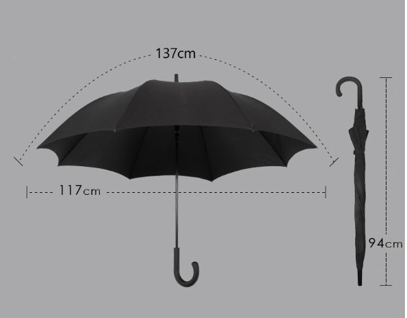 60CM 8K Solid Color Wind, Rain, and Sunscreen Golf Business Umbrella