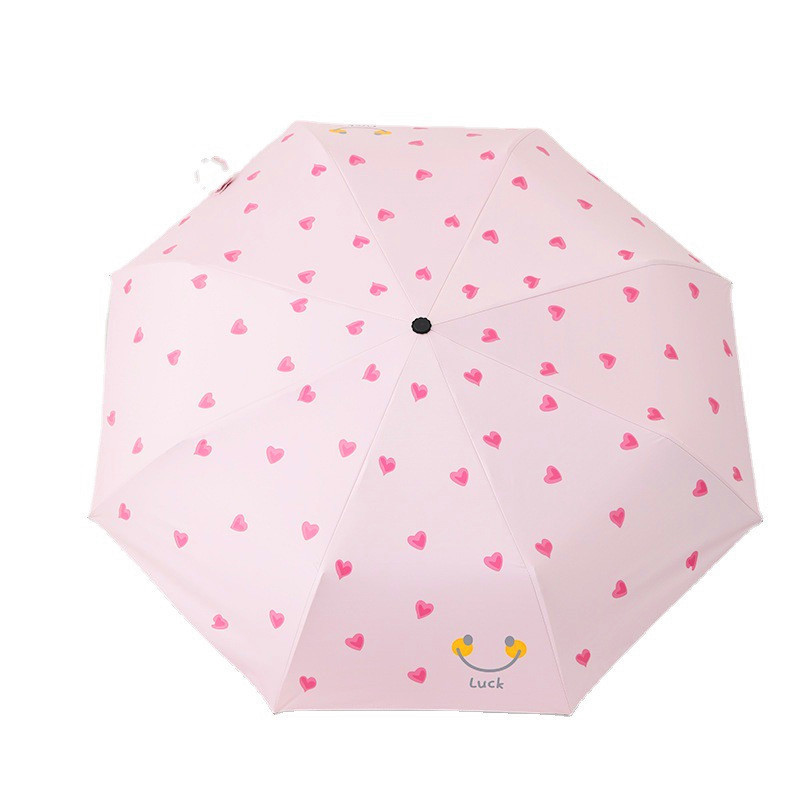 8K cartoon pattern printing, UV resistant processing, women's folding umbrella for both sunny and rainy use