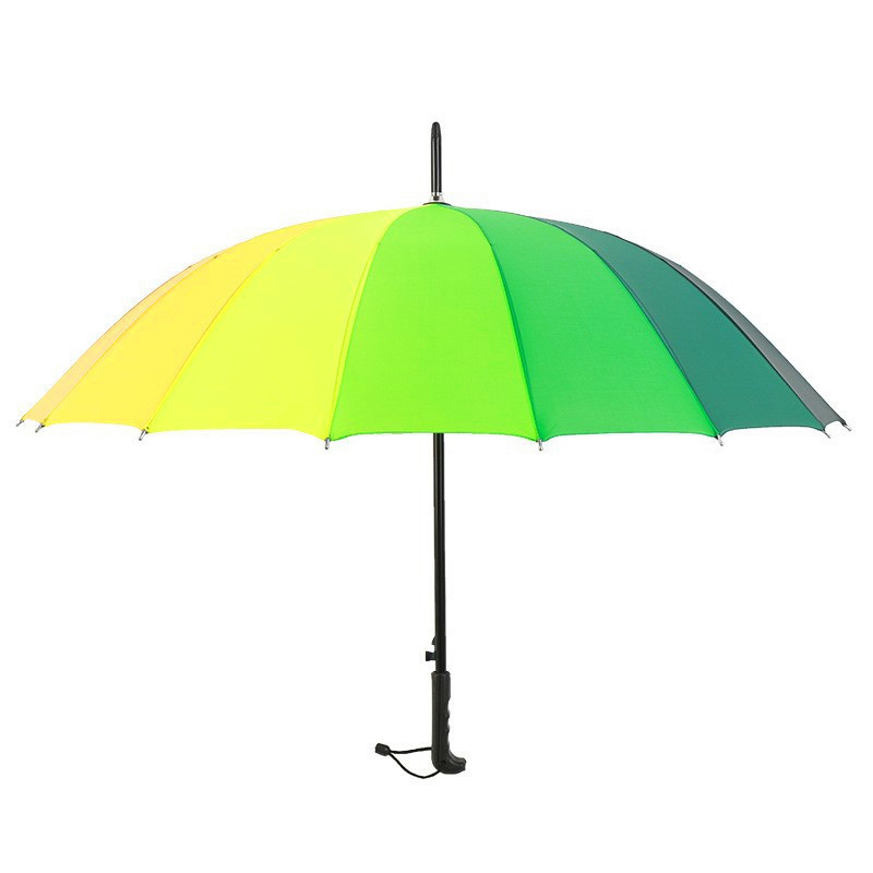 16K fiber wind resistant umbrella bone rainbow color can be customized for advertising long umbrellas