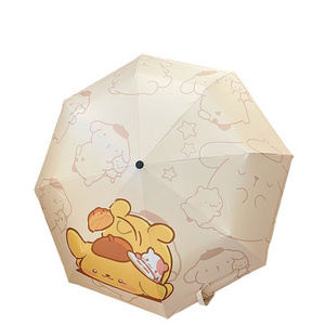 8K Women's Cute Cartoon Pattern Sun Rain Dual Use UV Resistant Folding Umbrella