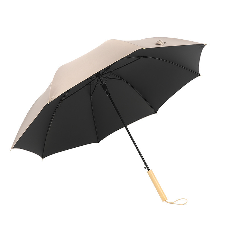 8K solid wood umbrella head, rain and shine dual purpose business advertisement, straight bone umbrella