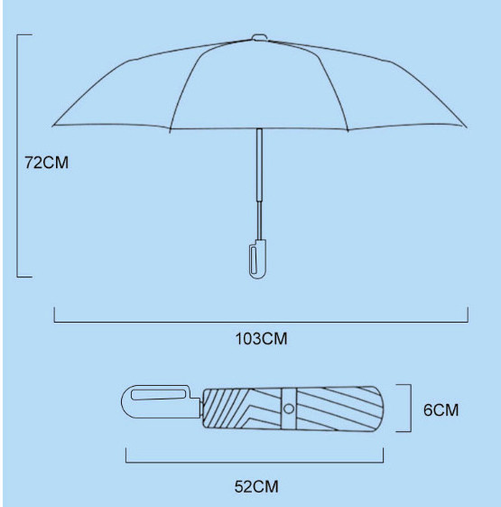 8K2 folding loop buckle hook handle, weather and rain resistant, UV resistant business folding umbrella