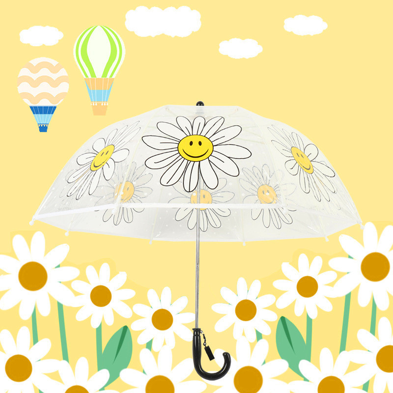 8K sunflower pattern cute Apollo umbrella shaped children's straight bone umbrella