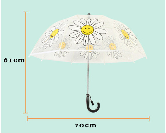 8K sunflower pattern cute Apollo umbrella shaped children's straight bone umbrella