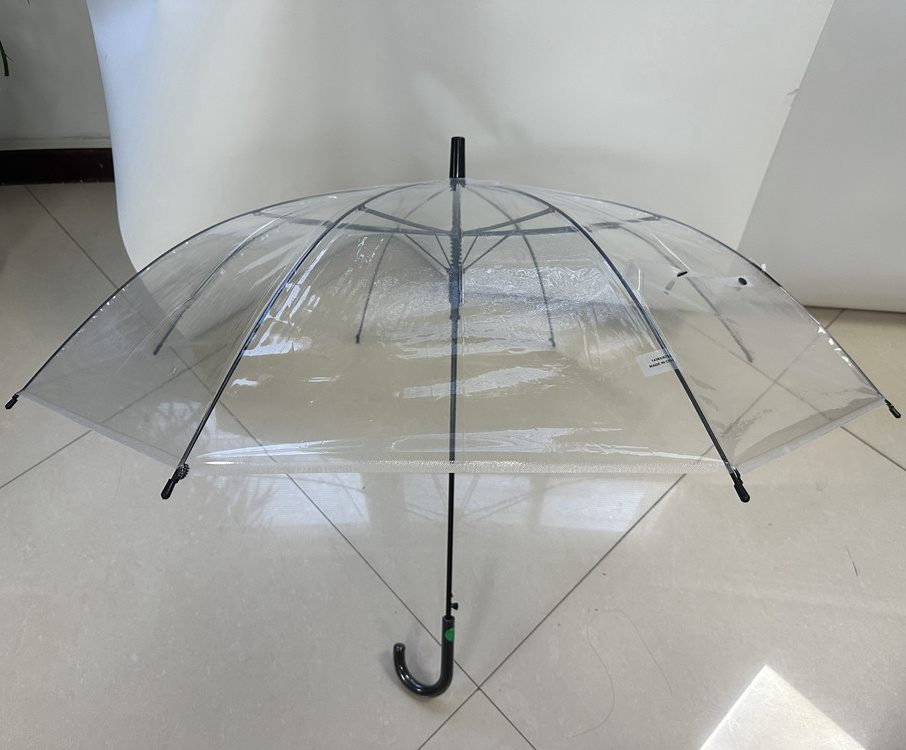 2023 hot sale see through transparent POE plastic clear wholesale cheap umbrella for adults clear umbrella