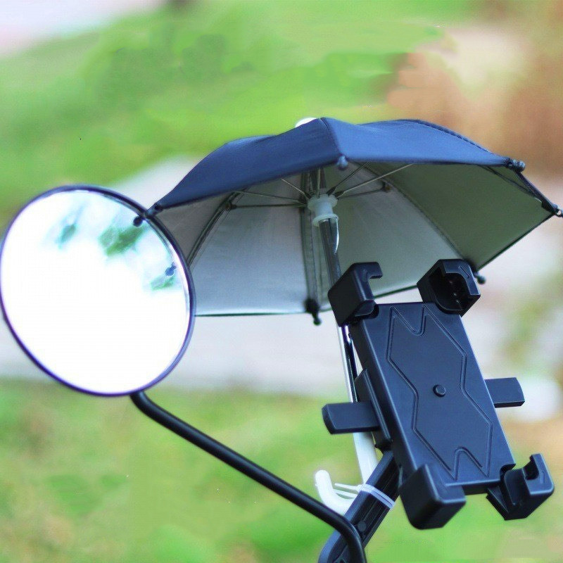 8K suitable for outdoor motorcycle riding, sun protection, mini phone holder, waterproof umbrella