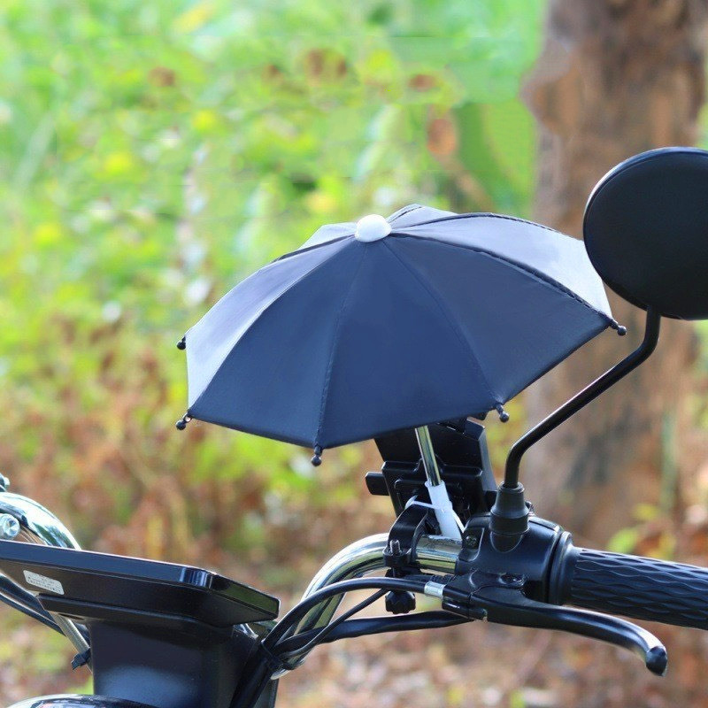 8K suitable for outdoor motorcycle riding, sun protection, mini phone holder, waterproof umbrella