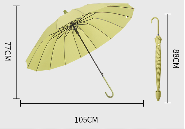 16K Men's and Women's Universal Waterproof Cover, Rain and Clear Business Straight Bone Umbrella