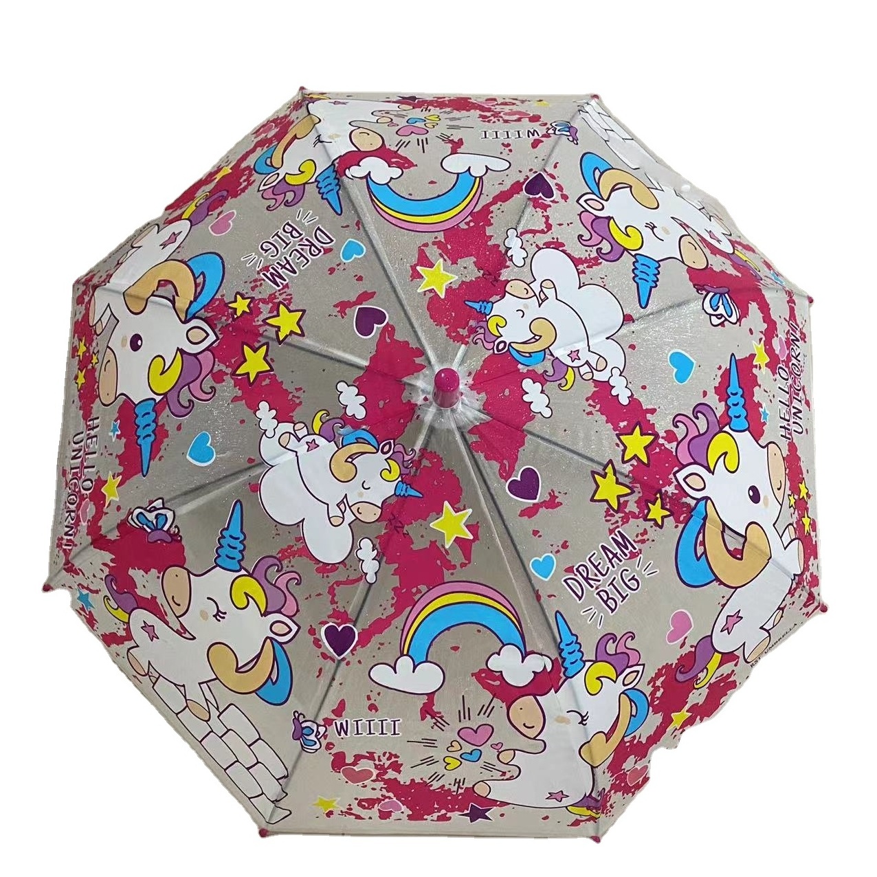 Wholesale Customized Cute Cartoon Printing Kids Umbrella Semi-Auto  Open Children Straight Umbrella