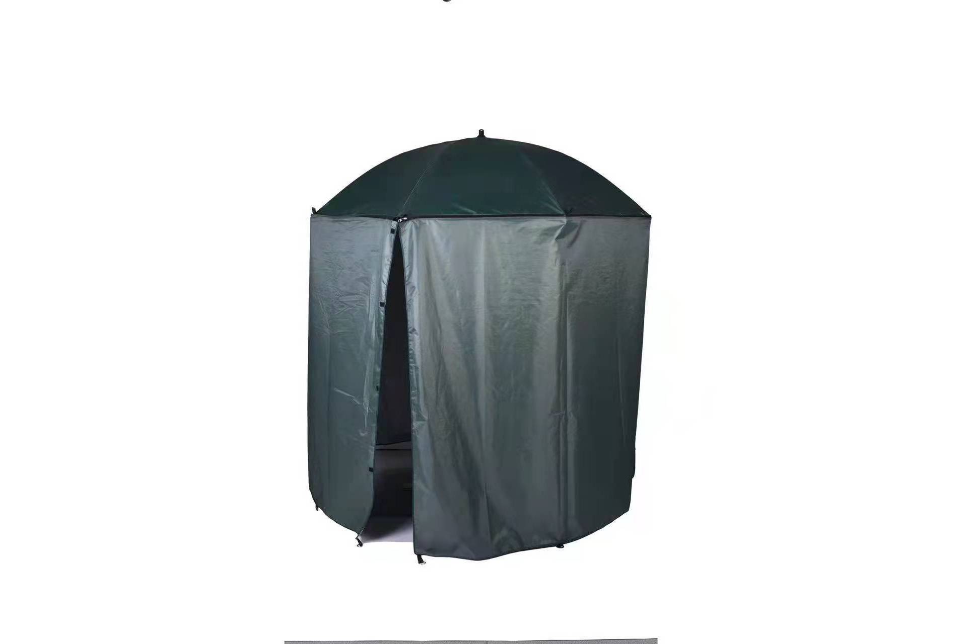 Green Camo Umbrella Brolly With Zip on Sides Coarse Carp Fishing Shelter