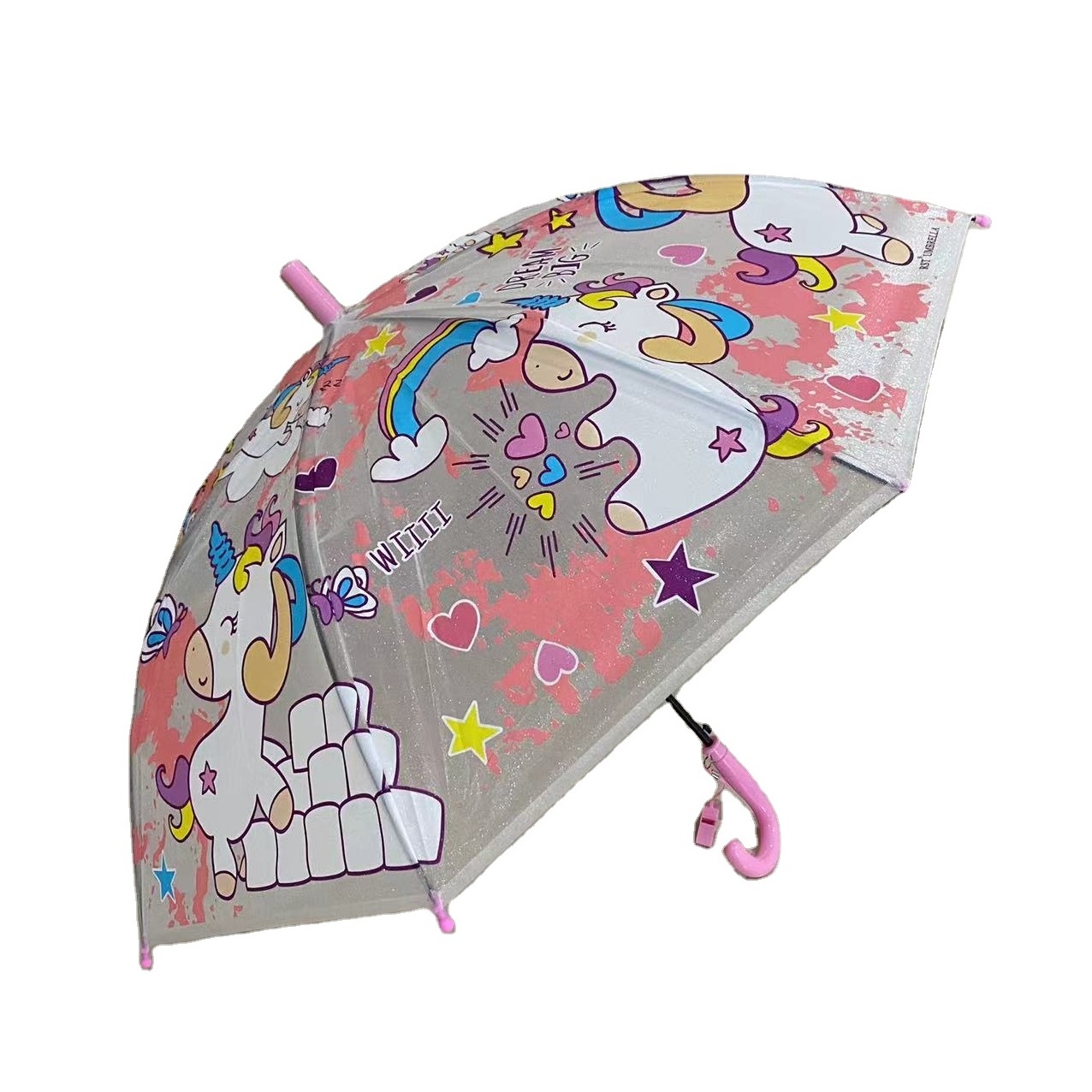 Wholesale Customized Cute Cartoon Printing Kids Umbrella Semi-Auto  Open Children Straight Umbrella