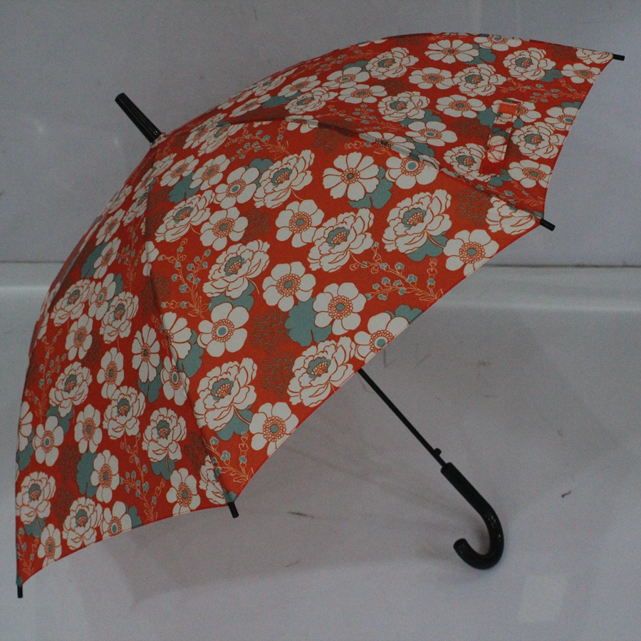 23inch straight auto open  umbrella  custom design  full heat transfer printing umbrella high quality fiberglass ribs umbrella