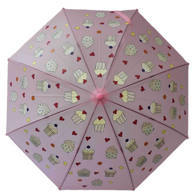 Straight Auto Open Children Umbrella  Fun Cartoon Printing Kids Umbrella Fantastic Colour Changing  Umbrella