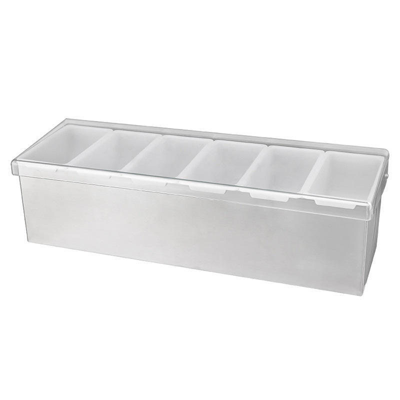 Hot sale Cheap Price Bar Kitchen 3-6 Compartment Stainless Steel Condiment Holder Serving Caddy Seasoning Box