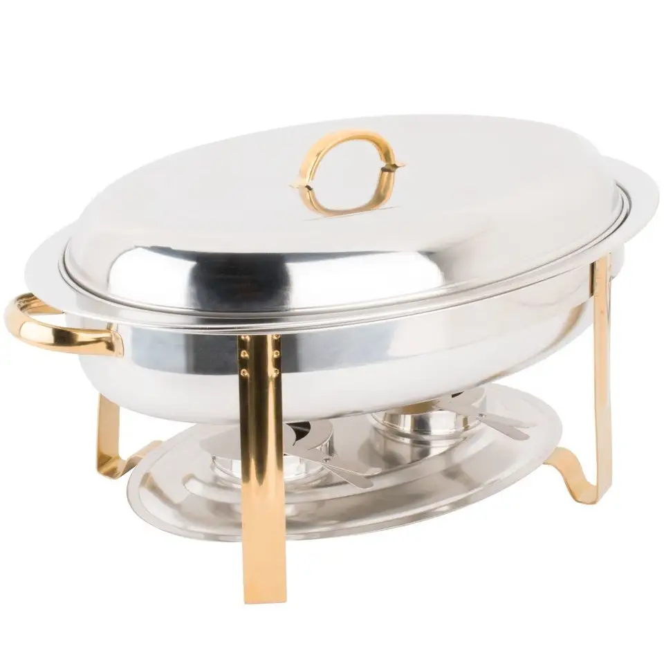 Great Design Round Shape Chafing Dish Used For Hotel And Restaurant With Gold Finished