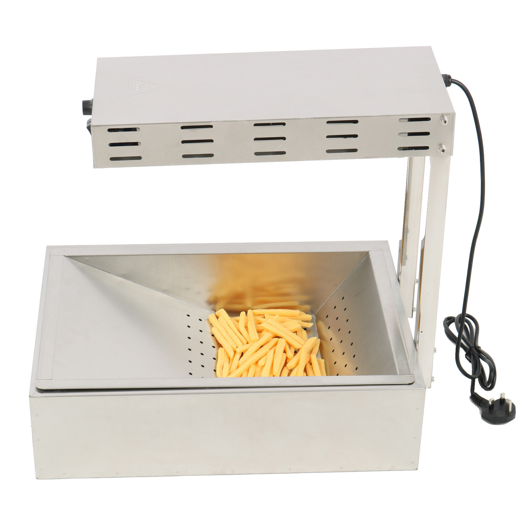 Desktop French Fries Workstation Display Holding Cabinet Burger Shop Equipment Commercial Chips Warmer