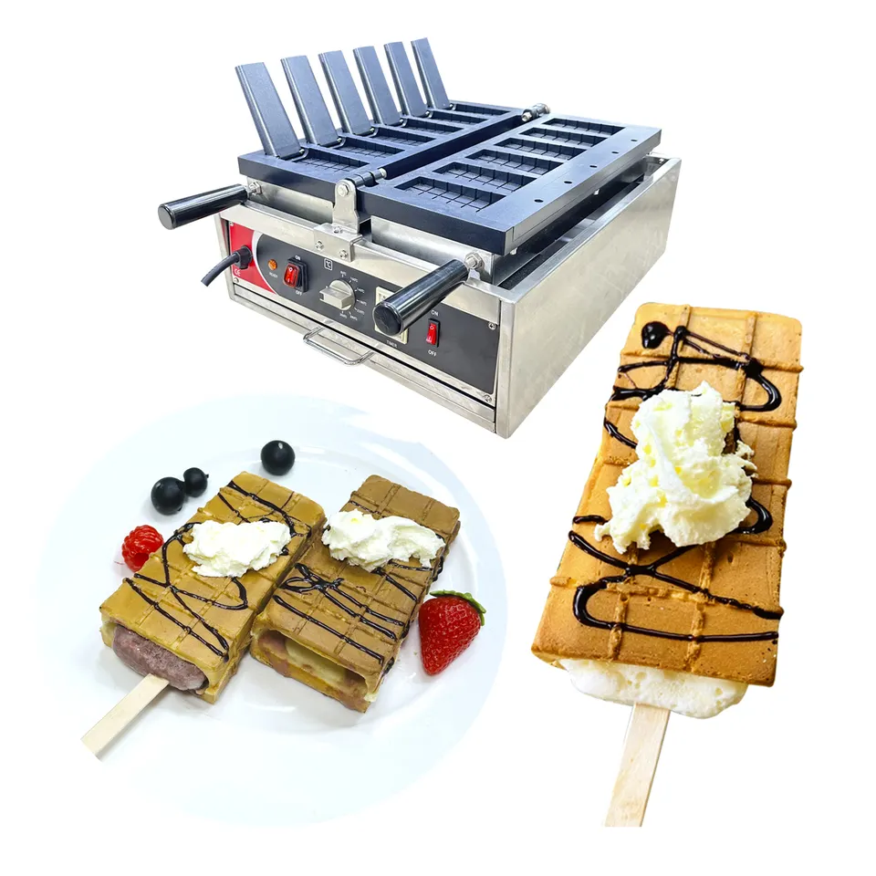 Hot sale electricity waffle popsicle maker insert stainless steel body snack machine