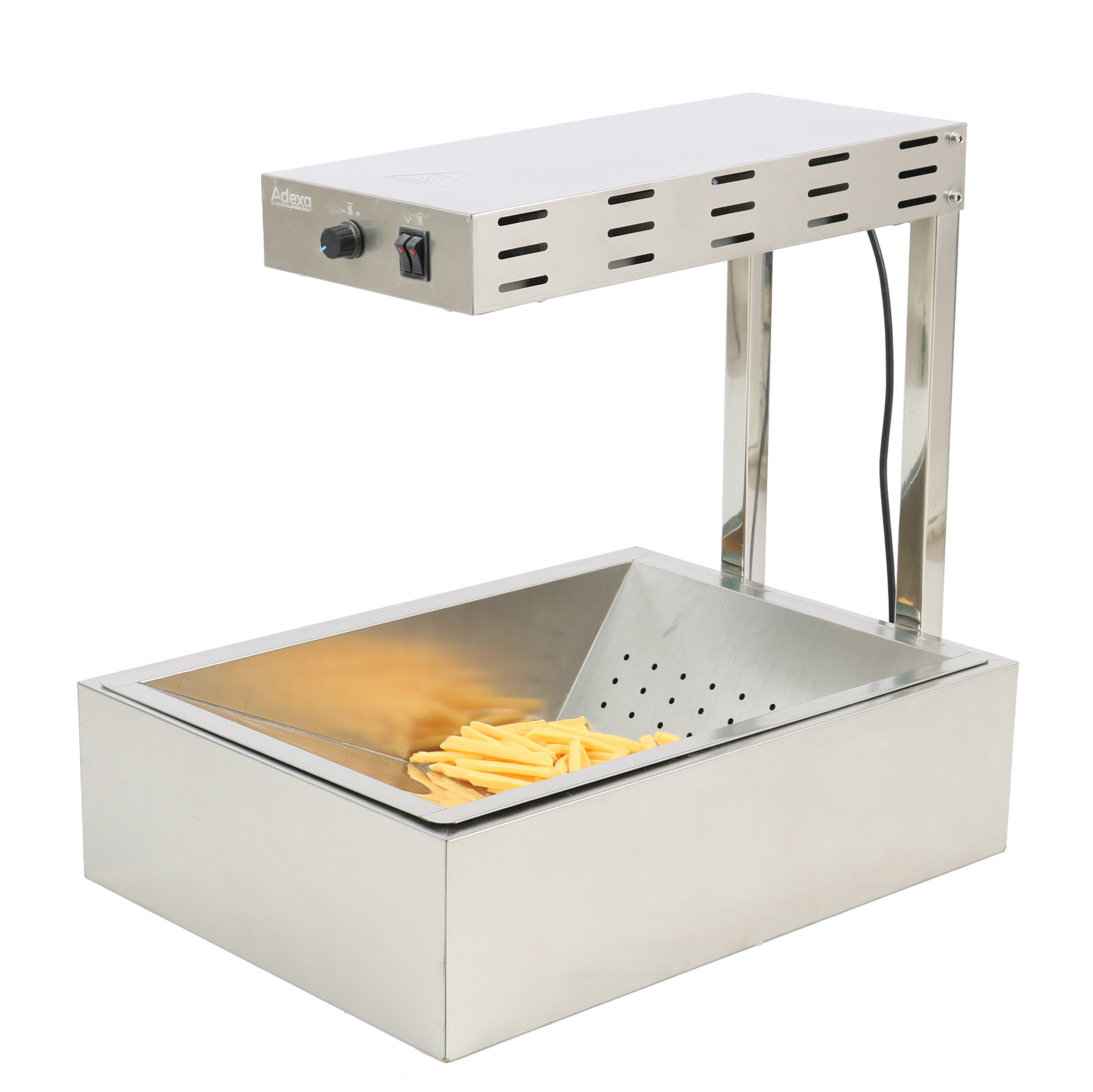 Desktop French Fries Workstation Display Holding Cabinet Burger Shop Equipment Commercial Chips Warmer