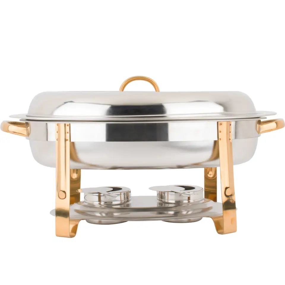 Great Design Round Shape Chafing Dish Used For Hotel And Restaurant With Gold Finished