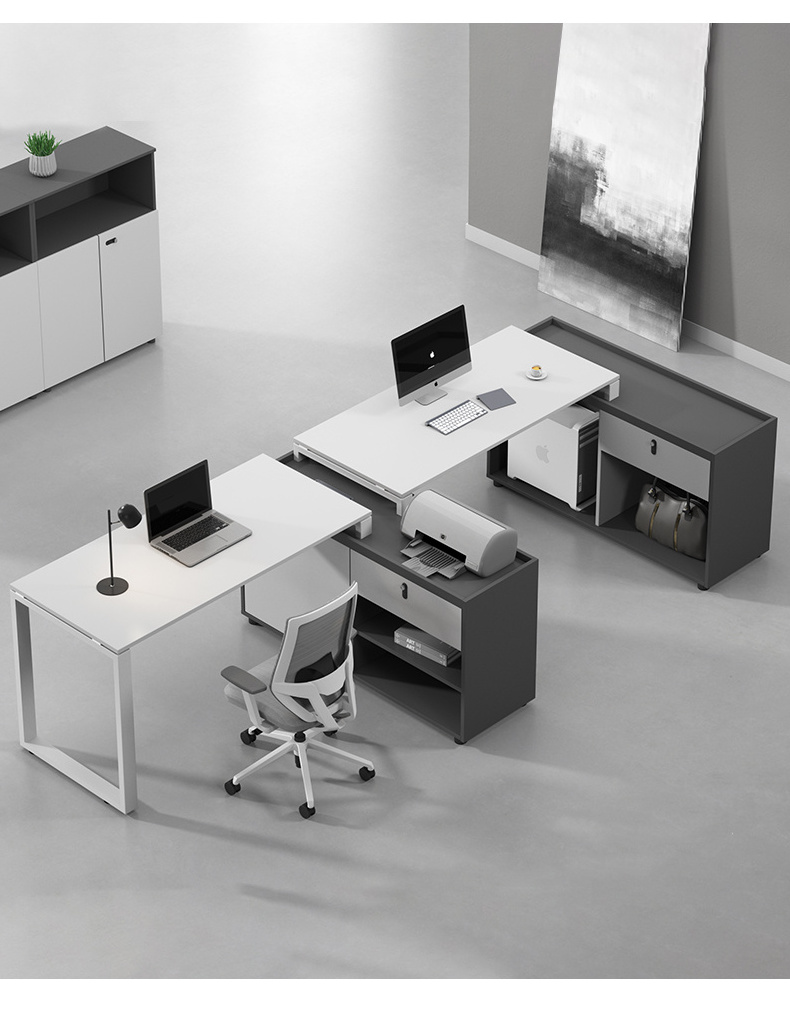 Modern Simple Luxury Workstation Office Desk 2 Person U Shaped Office Desk