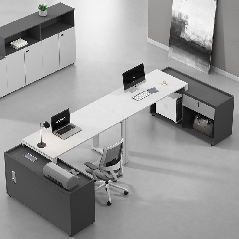 Modern Simple Luxury Workstation Office Desk 2 Person U Shaped Office Desk