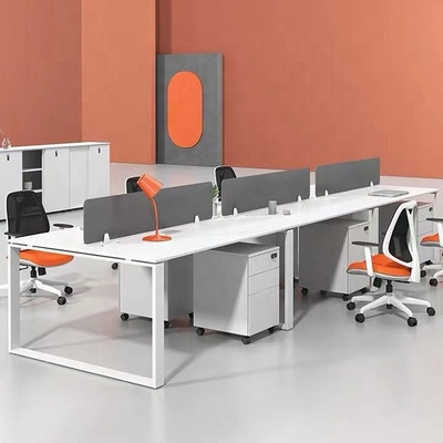 Modern Modular White Office Furniture Desk Work Station 2 4 6 8 Person Seater Office Workstation Desk Table For Staff