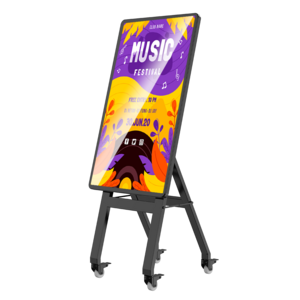 MWE In Stock Fast Delivery 55" Movable with Wheels Indoor Portable LCD Digital Signage