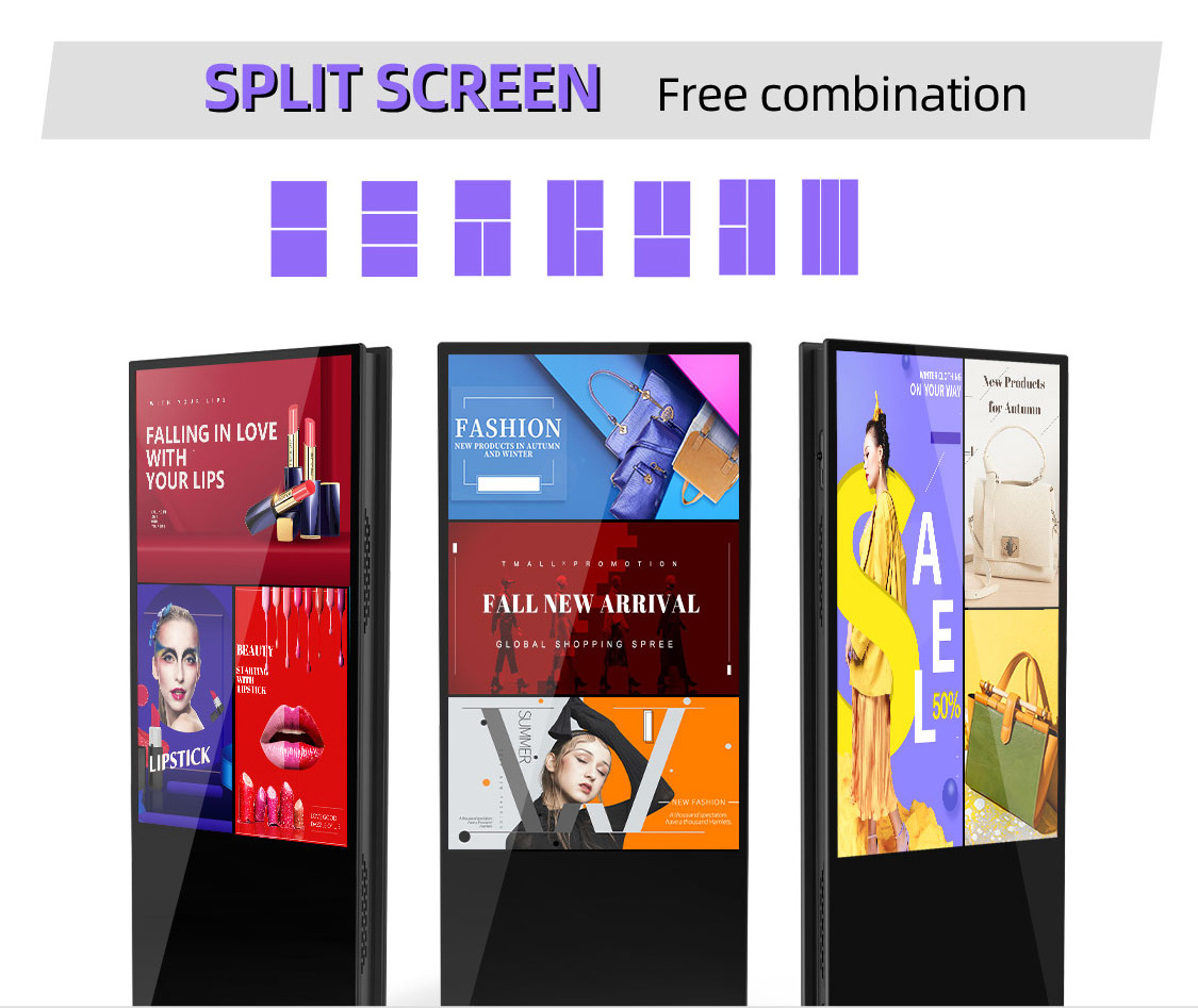 High Brightness 4K Resolution Double Sided LCD Display New Design Restaurant Shop Interior Fast Delivery Digital Signage